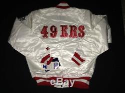 Vintage SF 49ers STARTER Jacket SATIN NFL ProLine LETTER NWT NEW Old Stock MED