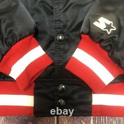 Vintage STARTER NFL SF San Francisco 49ers Black Satin Jacket Size Medium EUC