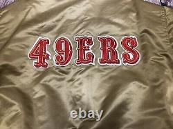 Vintage STARTER NFL SF San Francisco 49ers Gold Satin Jacket Size XXL EUC