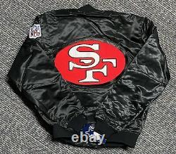 Vintage STARTER NFL San Francisco 49ers 80's 90's Black Satin Jacket Medium NWT