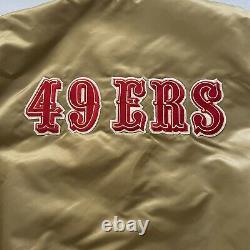 Vintage STARTER NFL San Francisco 49ers 80's 90's Gold Satin Jacket Size XL USA