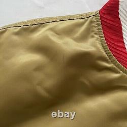 Vintage STARTER NFL San Francisco 49ers 80's 90's Gold Satin Jacket Size XL USA