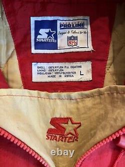 Vintage STARTER San Francisco 49ers Pullover Hooded Parka Coat Size Large L