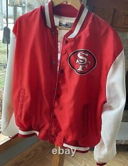 Vintage San Francisco 49'ers Chalk Line Fanimation Satin Jacket Men's XL