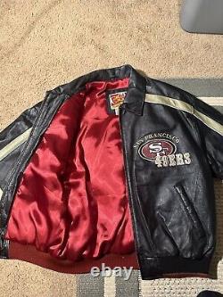Vintage San Francisco 49ERS Genuine Leather Carl Banks Jacket Large
