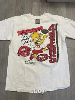 Vintage San Francisco 49ers Bart Simpsons Totally Offensive Dude T Shirt M