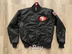 Vintage San Francisco 49ers Black & Gold Reversible Starter Satin Jacket Small