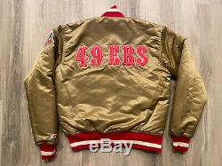 Vintage San Francisco 49ers Black & Gold Reversible Starter Satin Jacket Small