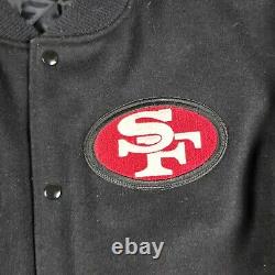 Vintage San Francisco 49ers Chalk Line Letterman Style Leather Wool Jacket Large