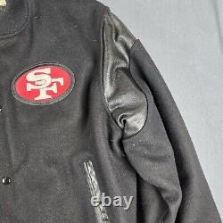 Vintage San Francisco 49ers Chalk Line Letterman Style Leather Wool Jacket Large