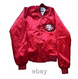 Vintage San Francisco 49ers Chalk Line Satin Jacket Youth Sz M Red White NFL