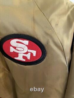 Vintage San Francisco 49ers Chalkline 1980s Gold Satin Bomber Jacket