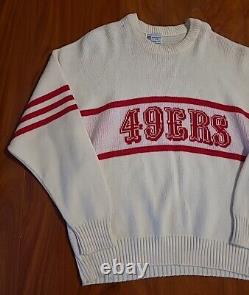 Vintage San Francisco 49ers Football Sweater Cliff Engle 80s Big 2XL Rare! NFL