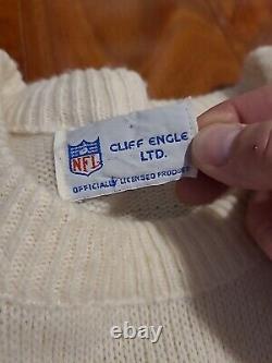 Vintage San Francisco 49ers Football Sweater Cliff Engle 80s Big 2XL Rare! NFL