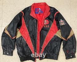 Vintage San Francisco 49ers Genuine Leather Jacket by Pro Player Sz L EUC Coat