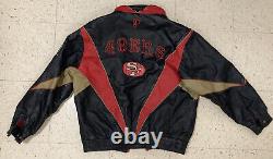 Vintage San Francisco 49ers Genuine Leather Jacket by Pro Player Sz L EUC Coat