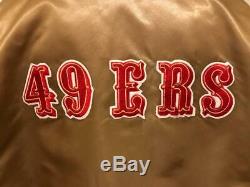 Vintage San Francisco 49ers Gold Satin Authentic Starter Mens XXL Tall Jacket