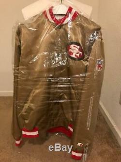 Vintage San Francisco 49ers Gold Satin Authentic Starter Mens XXL Tall Jacket
