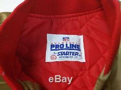 Vintage San Francisco 49ers Gold Starter Proline Satin Jacket XL Bomber
