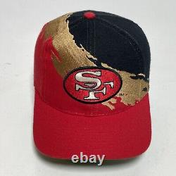 Vintage San Francisco 49ers Hat Cap Splash LOGO ATHLETIC Black Dome NFL Snapback