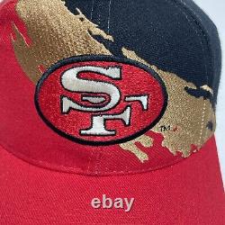 Vintage San Francisco 49ers Hat Cap Splash LOGO ATHLETIC Black Dome NFL Snapback