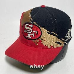 Vintage San Francisco 49ers Hat Cap Splash LOGO ATHLETIC Black Dome NFL Snapback