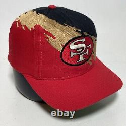 Vintage San Francisco 49ers Hat Cap Splash LOGO ATHLETIC Black Dome NFL Snapback