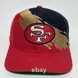 Vintage San Francisco 49ers Hat Cap Splash LOGO ATHLETIC Black Dome NFL Snapback