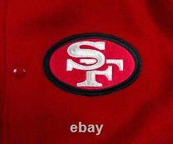 Vintage San Francisco 49ers Jacket Mens Large Red Letterman 90s Chalk Line RARE