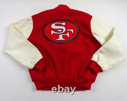 Vintage San Francisco 49ers Jacket Mens Large Red Letterman 90s Chalk Line RARE