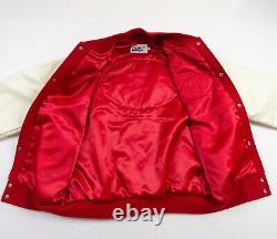 Vintage San Francisco 49ers Jacket Mens Large Red Letterman 90s Chalk Line RARE