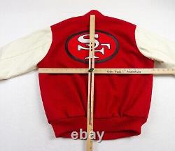 Vintage San Francisco 49ers Jacket Mens Large Red Letterman 90s Chalk Line RARE