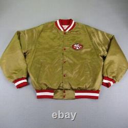 Vintage San Francisco 49ers Jacket Mens XL Gold Satin Locker Line 1991 90s Coat