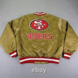 Vintage San Francisco 49ers Jacket Mens XL Gold Satin Locker Line 1991 90s Coat