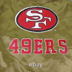 Vintage San Francisco 49ers Jacket Mens XL Gold Satin Locker Line 1991 90s Coat