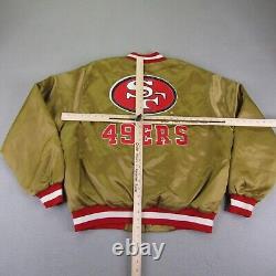 Vintage San Francisco 49ers Jacket Mens XL Gold Satin Locker Line 1991 90s Coat