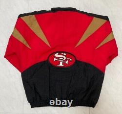 Vintage San Francisco 49ers Jacket Red APEX One Sharktooth Puffer NFL Size XL