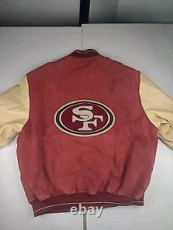 Vintage San Francisco 49ers Leather Jacket Size XL G-lll G3 Carl Banks Rare Read