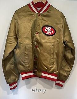 Vintage San Francisco 49ers Locker Line Jacket SF Gold Satin Men's Medium