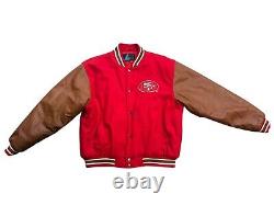 Vintage San Francisco 49ers Logo Athletic Varsity Jacket 90s leather size XL