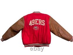 Vintage San Francisco 49ers Logo Athletic Varsity Jacket 90s leather size XL