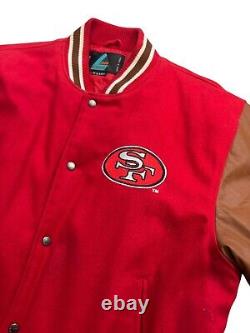 Vintage San Francisco 49ers Logo Athletic Varsity Jacket 90s leather size XL