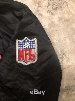 Vintage San Francisco 49ers Mens Small Black Starter Satin Jacket SF Logo Back