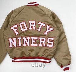 Vintage San Francisco 49ers NFL Football Gold Satin Chalk Line Jacket M