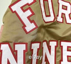 Vintage San Francisco 49ers NFL Football Gold Satin Chalk Line Jacket M