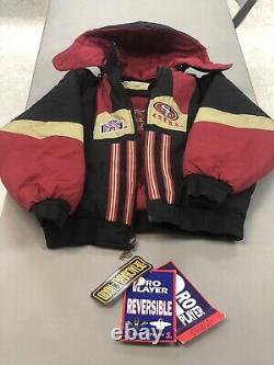 Vintage San Francisco 49ers NFL Pro Layer Reversible Winter Coat with Tags! L