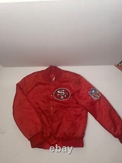 Vintage San Francisco 49ers NFL Satin Jacket Youth Sz L Red White NFL