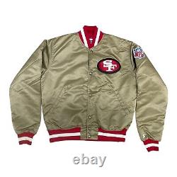 Vintage San Francisco 49ers NFL Starter Jacket Satin Gold Bomber Made In USA M