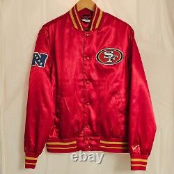 Vintage San Francisco 49ers Nike Satin Quilted Bomber Jacket Medium NFL Football