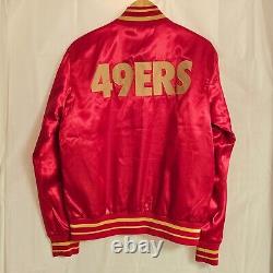 Vintage San Francisco 49ers Nike Satin Quilted Bomber Jacket Medium NFL Football